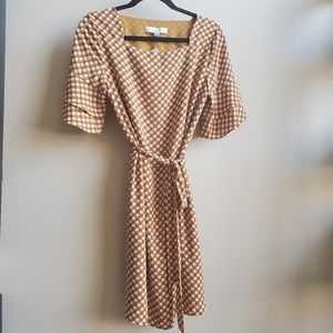 LOFT mustard print dress